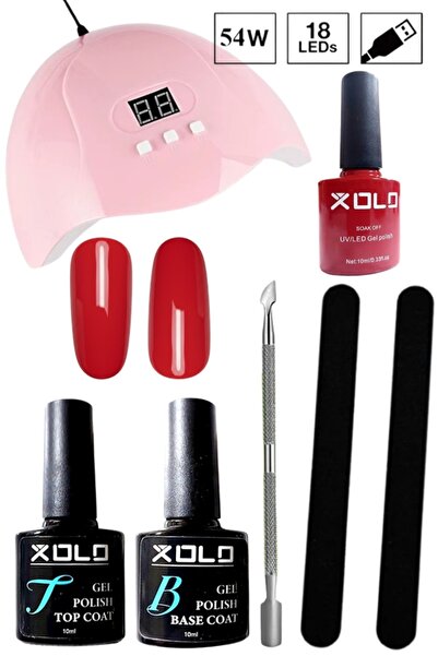 xolo Evde Kalıcı Oje Yapma Seti Hazır Set Burgonya Kırmızı K004 Full Set Tırn...