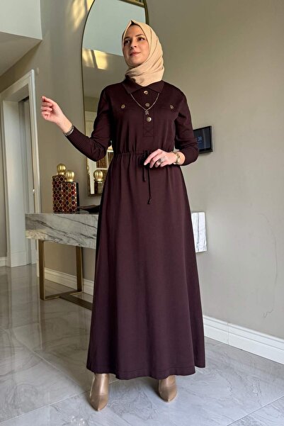 Rabia Şamlı Rochie Hazan Triko Maro Amaroasă