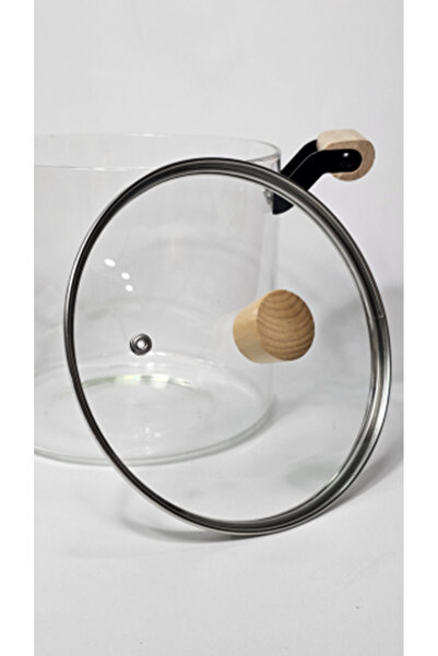 Casalina Borosilicate glass pot with lid and wooden handles 4.5 L
