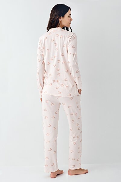 Pierre Cardin Women Dusty Pink Full Buttoned Shirt Collar Modal-Cotton 2 Pcs Pajama Set Vr.11.P90.C64.Y01