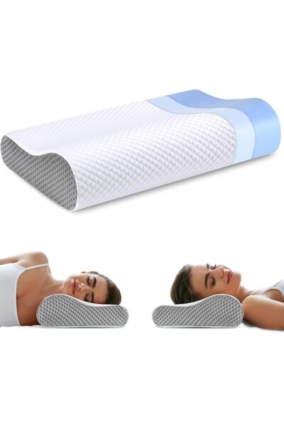 NEXTWAVE Perna ortopedica NextWave®, memory foam ergonomica, suport cervical, fermitate medie, husa lavabila