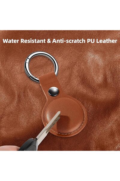 VipDeluXe Letreen Airtag Case, 4-Pack Leather Airtag Case, Scratch-Resistant Airtag Case