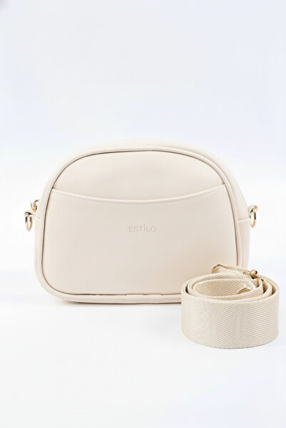 Estilo Lingerie Faux Leather Zippered 2-Compartment Adjustable Column Strap Shoulder Bag