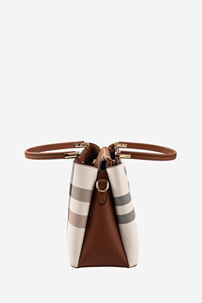 Silver Polo Silver & Polo Sp1098 Women's Handbag Plaid Cream-Tan