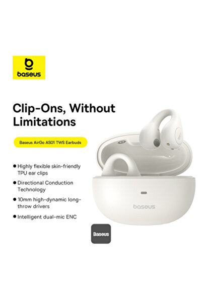 Baseus Ασύρματα ακουστικά A00069101223-00, Bluetooth 5.3, Ανοιχτά ακουστικά, Λευκό