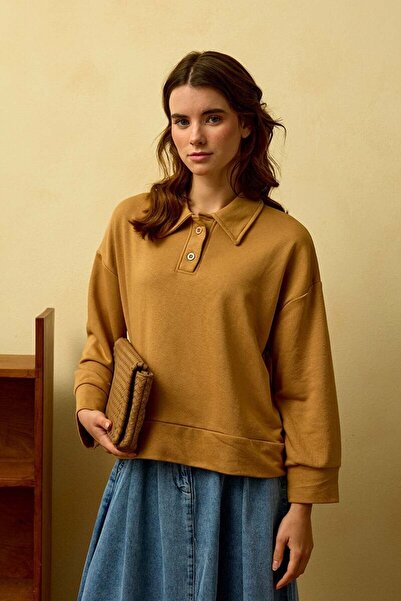 Ceylan Otantik Καραμέλα Polo Neck Crop