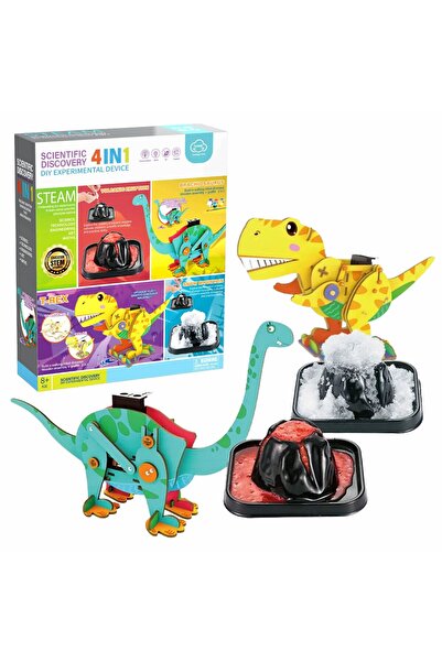 Chanak 4-in-1 DIY Science Experiment Kit for Kids | Build Volcano, Dinosaur & Snow Models