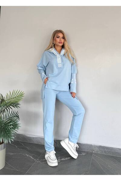 Bella Belluci Hooded Sports Suit with Rubber Detail on the Sleeves