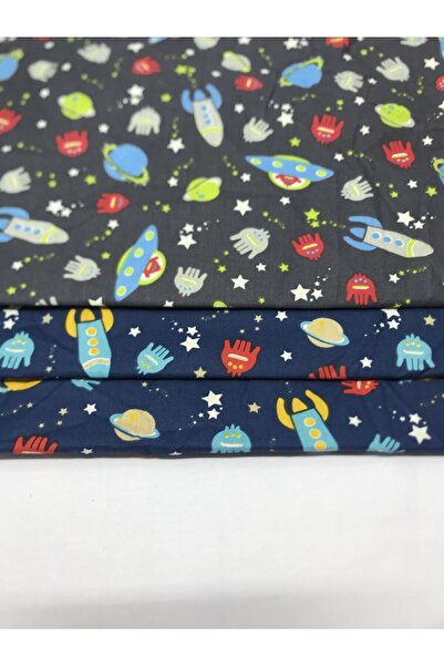 Yiğit Kumaş Poplin Fabric Patterned, Piece 40X50 cm 3 Pieces Patchwork Fabrics