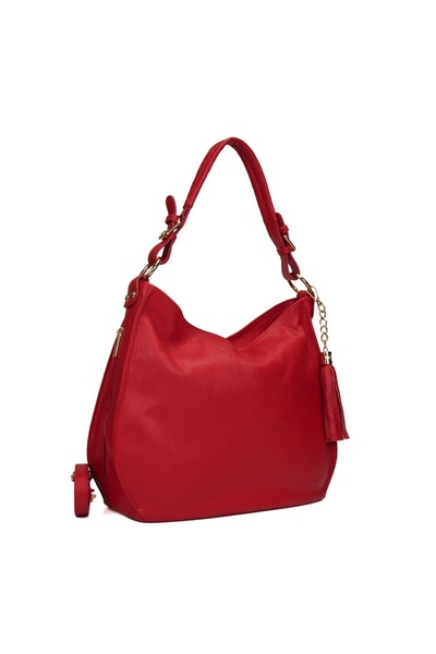 Posete Fagaras Melinda Leather Purse - Red, Casual Bag Made of Genuine Leather, Handbag, Bags