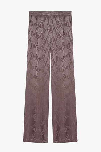 Quzu Παντελόνι με σχέδιο φιδιού καφέ