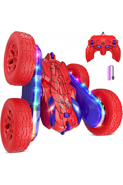 TUENGİ STORE Şarjlı Uzaktan Kumandalı Işık Sesli Stunt Car 360 Derece Dönen T...