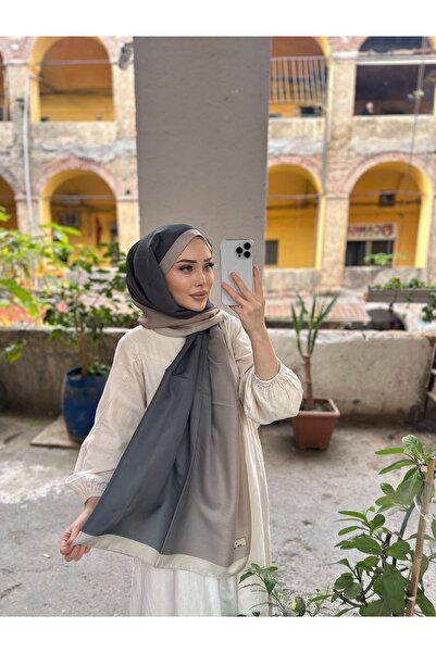 CUOCA LOUNGE Degrade Desenli Füme Soft Pamuk Şal