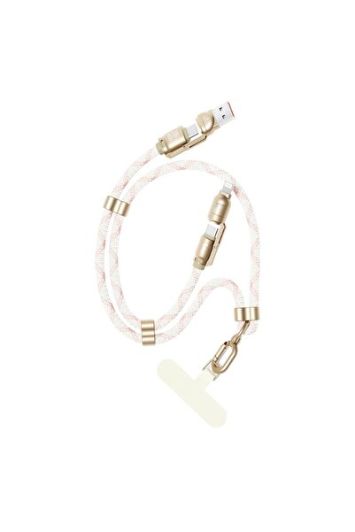 Bix 240W USB-A ve USB-C ve Lightning Çok Fonksiyonlu Askı İpli Premium Örgü 1...