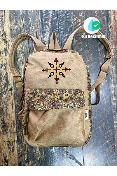 street&bagdnz Rucsac cu model brodat Nubi etnic autentic boem, rezistent la a...