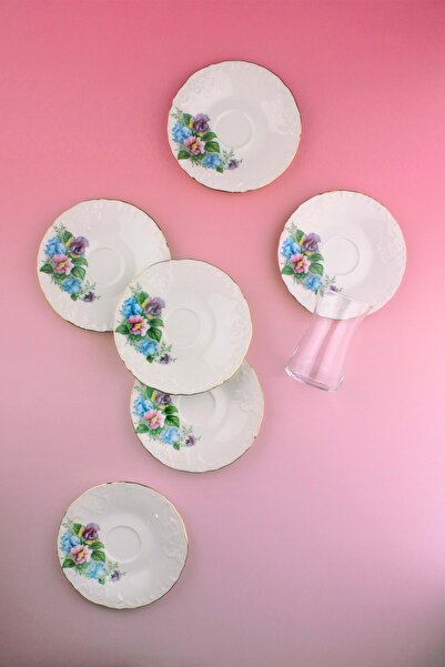Bursa Porselen Dekor Bouquet12 Pieces of Porcelain Tea Set for 6 People