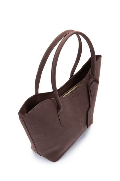 minebag Double Handle Suede Hype Women's Shoulder Bag Brown