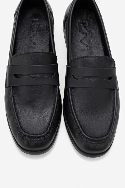 LuviShoes VALIA Чорні шкіряні жіночі лофери з натуральної шкіри