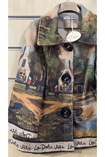 Park Moda Felt Jacket with Big Buttons