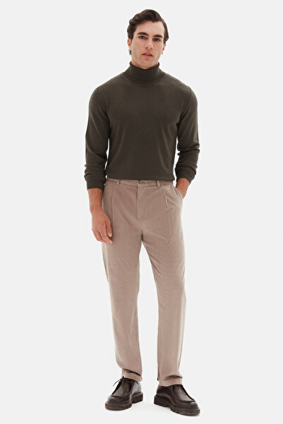 D'S Damat Ds Damat Comfort Fit Mink Corded Fabric Velvet Fabric Trousers