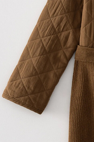 Ecocotton Hüma Women's Brown 100% Organic Cotton Medium Quilted Bathrobe