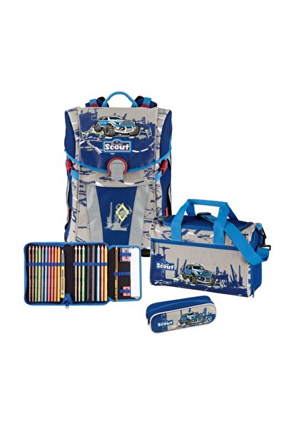 Scout "BIG FOOT" schoolbag, set of 4 pieces