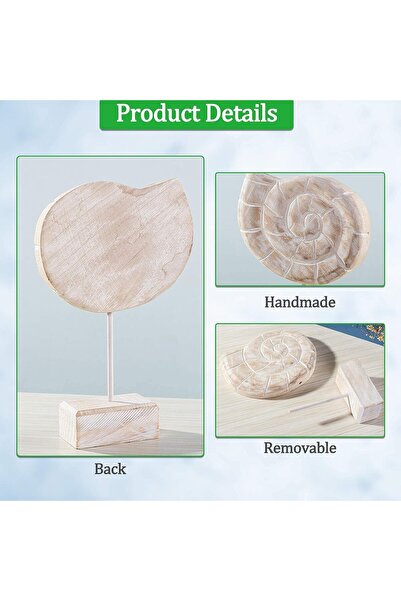 genernic Krepoli 3-Piece Modern Wooden Beach Sculptures - Starfish, Shell, Seahorse (Off-White)