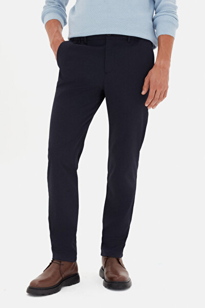 D'S Damat Ds Damat Relaxed Fit Navy Blue Plain Jogger Trousers