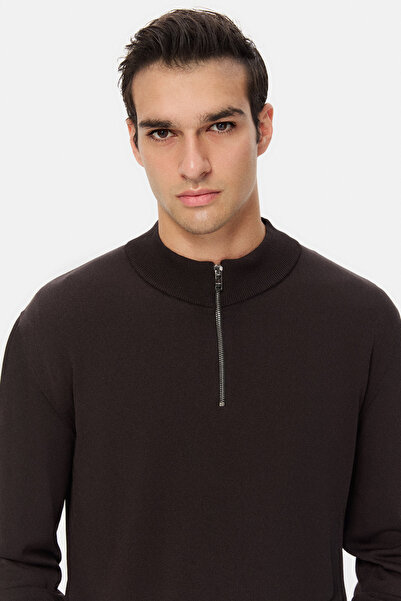 Twn Slim Fit Brown Sweater