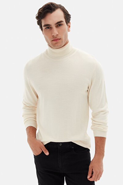 D'S Damat Ds Damat Regular Fit Ecru Plain Knit Sweater