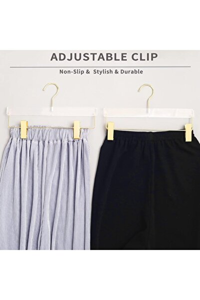 Generic Biser House Transparent Acrylic Hangers with Gold Hooks - 10 Pieces