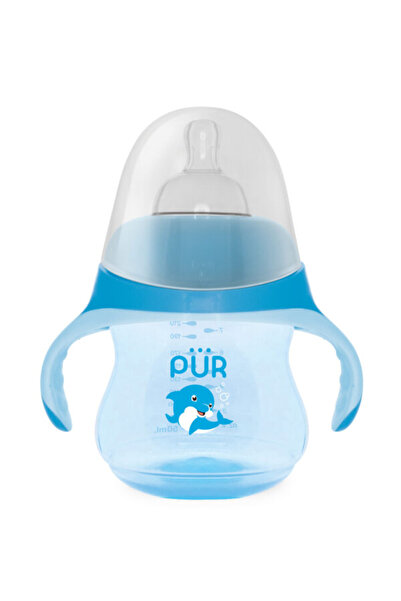Pür PUR 5510 – BOTTLE WITH HANDLES, DOLPHIN TYPE blue +6MONTHS, 230ML