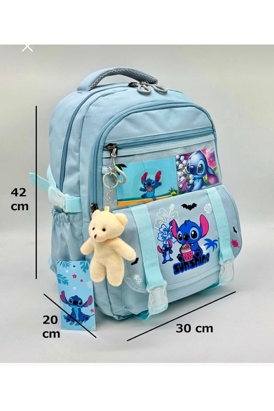 JOJO KIDS Girl's Stitch Elementary School Backpack, Waterproof Bag, Set of 3