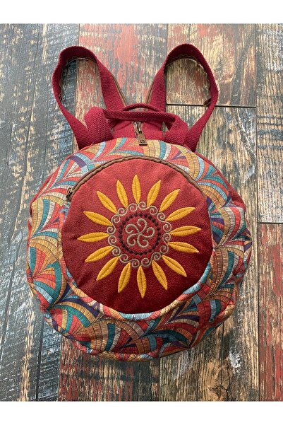 street&bagdnz Fargin Ethnic Authentic Patterned Round Backpack Embroidered Bo...