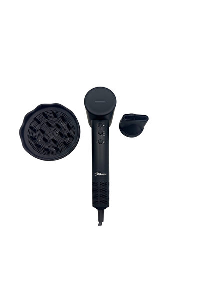 STARCREST SHD-2BK-DIF Hair Dryer, Curly Hair Diffuser, 1600W, Ionic, 3 Heat, 2 Speed, Cool Shot