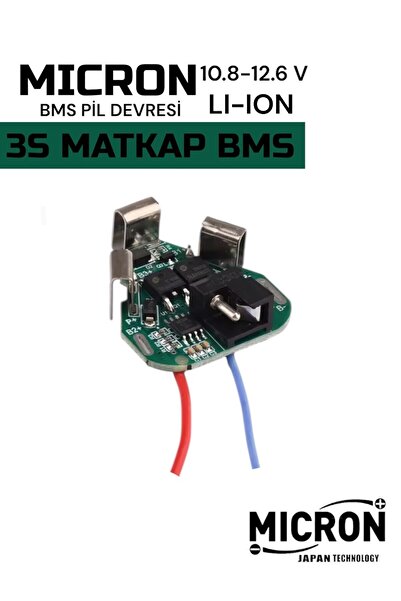 Micron 3S 12.6V 10a Bms Li-ion Lityum Pil Koruma Devresi Matkap BMS Devresi