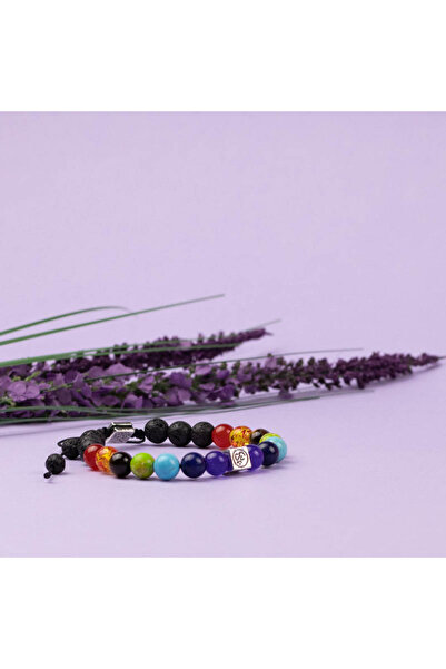 Ezera Tamar Aromatherapy Diffuser Bracelet – 7 Chakras, Lava Stones, Tree of Life & OM Symbols