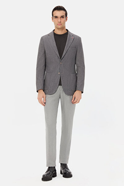 D'S Damat Ds Damat Regular Fit Gray Gabardine Jogger Pants