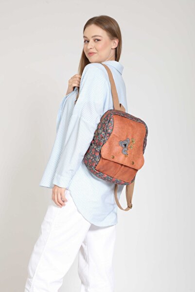 street&bagdnz حقيبة ظهر بنمط بوهيمي أصلي مطرزة على شكل كوالا للاستخدام اليومي...