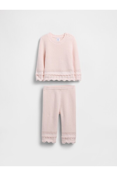 GAP Bebek Pembe Scalloped Sweater Outfit Set