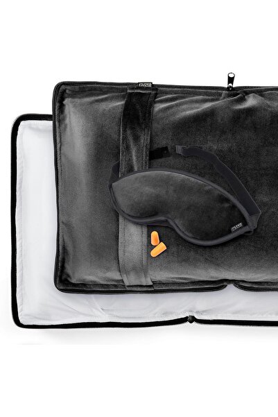 genernic Louis N. Clark Ultimate Travel Comfort Set - Inflatable Pillow, Wool Blanket, Eye Mask & Earplugs