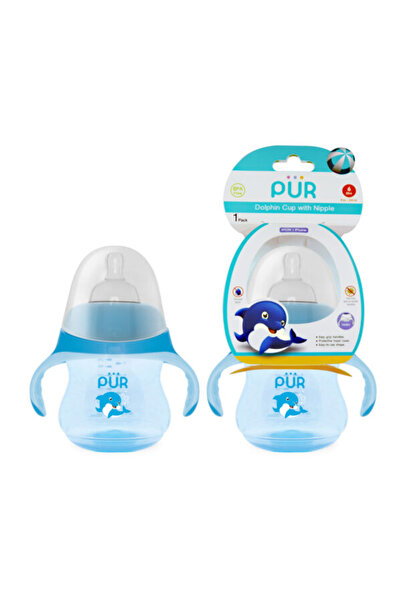 Pür PUR 5510 – BOTTLE WITH HANDLES, DOLPHIN TYPE blue +6MONTHS, 230ML