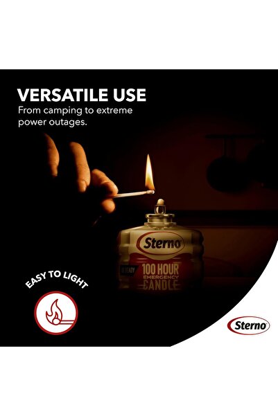 Sterno 100-Hour Emergency Unscented Liquid Paraffin Candle Set, 6-Pack