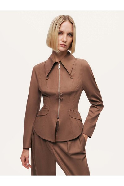 Nocturne Fermuar ve Düğme Detaylı Ceket