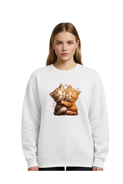 R&M Brotherhood سترة رياضية كبيرة الحجم (مقاس كبير) مطبوعة عليها قطة، اتجاه ج...