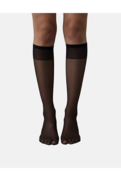 ALYA UNDERWEAR Women's Shiny Knee High Socks 15 Denier, Slim Fit