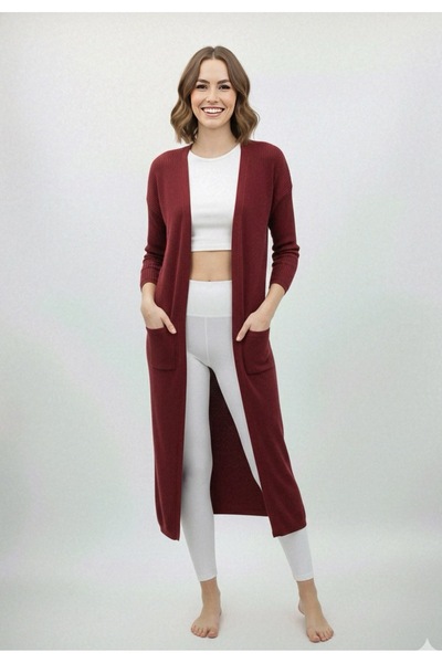 rushana Women's 125cm Long Pocketed Loose Knit Cardigan