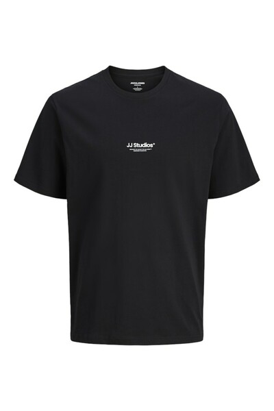 Jack & Jones Plus Men's Black Jjesoho Tee Ss Crew Neck Noos Pls Plus Size T-Shirt 12279591-Black