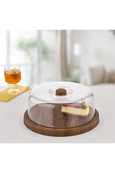 ORCHID Acrylic Cake Serving Tray with Transparent Lid - Evelin Stainless Steel Rectangular -