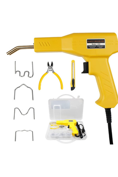 OEM Trusa neagra cu Pistol de lipit din plastic cu capse termice 100W